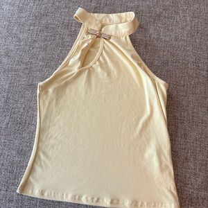 Elegant Cream Halter Top
